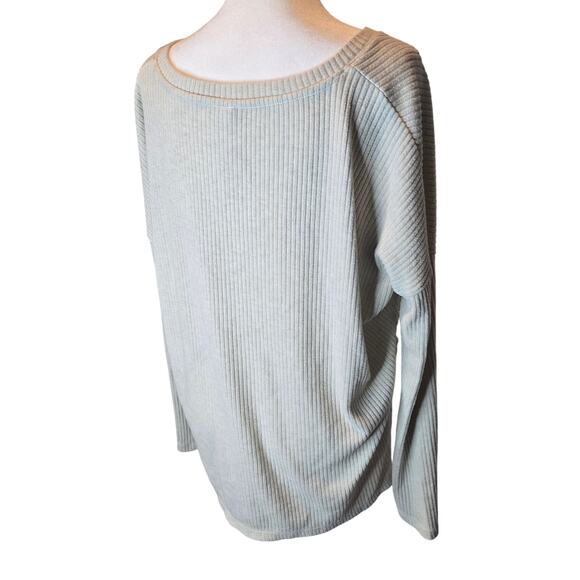Artizia The Group Babaton Beige Tan Long‎ Sleeve Ribbed V-Neck Sweater Size 1/S - Picture 3 of 7